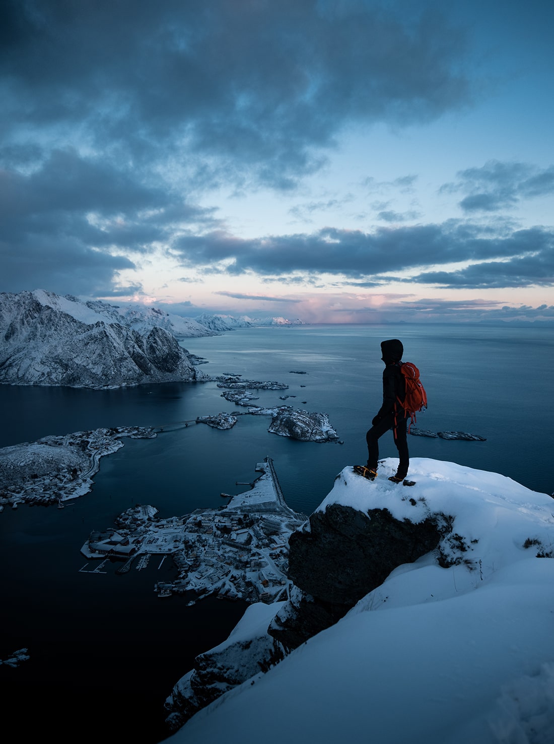 Lofoten im Winter - Aussicht vom Reinebringen